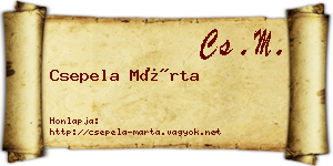 Csepela Márta névjegykártya